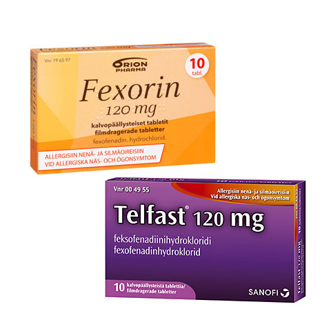 Feksofenadiini: Fexorin, Telfast